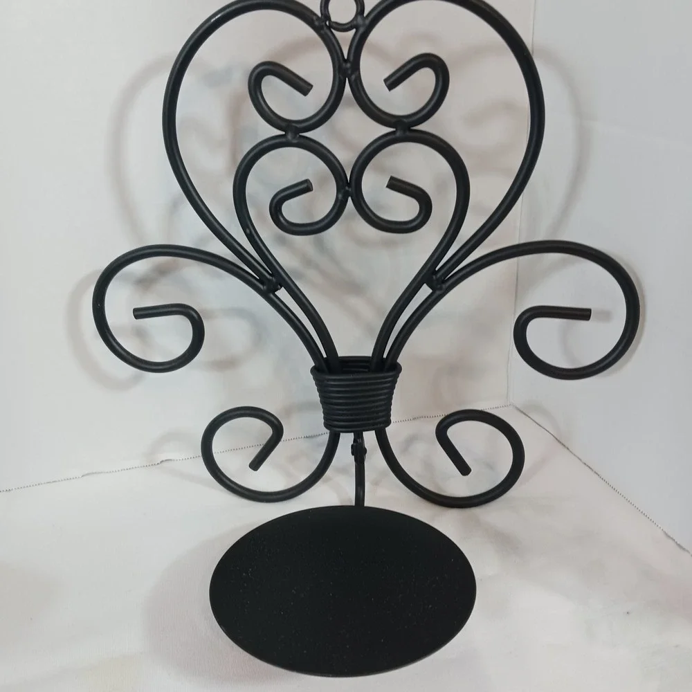 Essential Home Wall Sconces Unisex OS Black Like New Wrought Metal Scroll 2pc